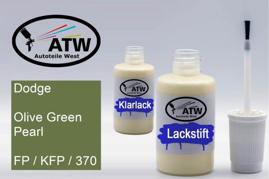 Dodge, Olive Green Pearl, FP / KFP / 370: 20ml Lackstift + 20ml Klarlack - Set, von ATW Autoteile West.